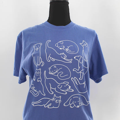 Hand-Drawn Cat & Dog Doodles T-Shirt