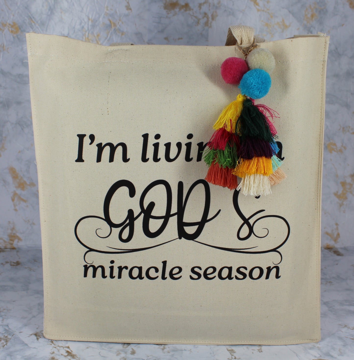 I'm Living in God's Miracle Season Totebag